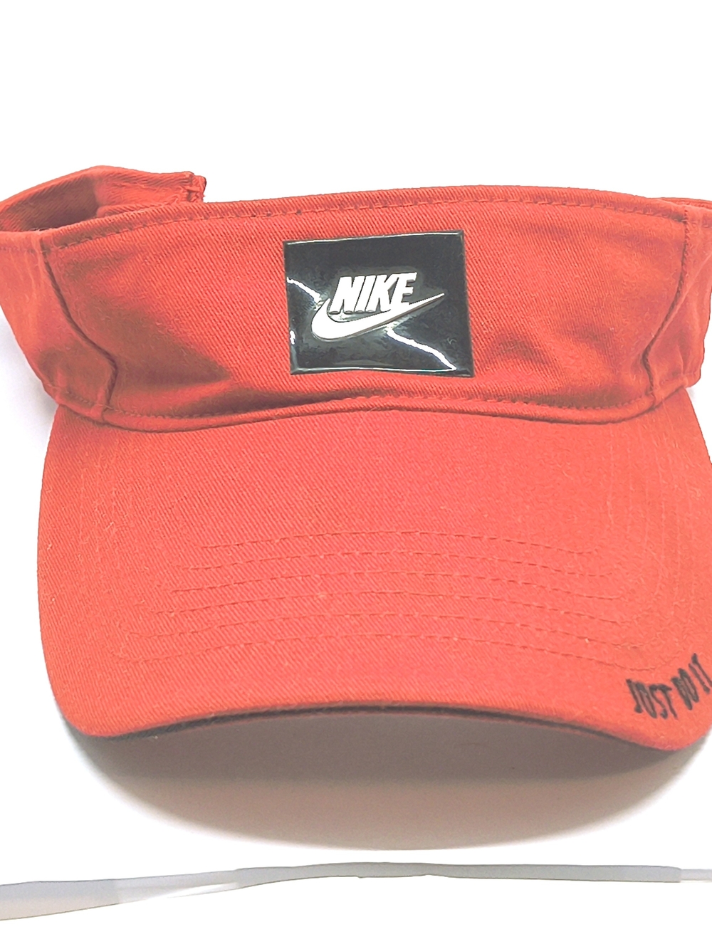 Vintage Nike Red Visor Hat One Size Cotton Adjustable Pre-Owned Cleaned